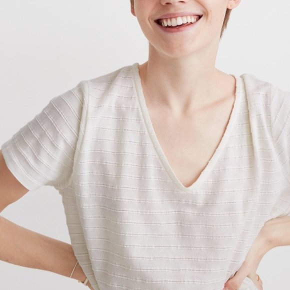 Madewell Cream knit crop top SM - Picture 7 of 7